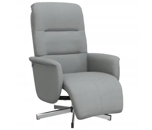 Atlošiama Kėdė Su Pakoja, Šviesiai Pilkos Spalvos, Audinys