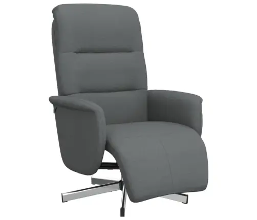 Atlošiama Kėdė Su Pakoja, Tamsiai Pilkos Spalvos, Audinys