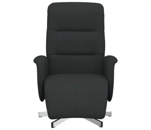 Atpūtas Krēsls Ar Kāju Balstu, Atgāžams, Melns Audums Vidaxl