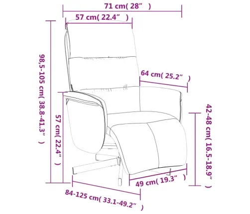 Atpūtas Krēsls Ar Kāju Balstu, Atgāžams, Melns Audums Vidaxl
