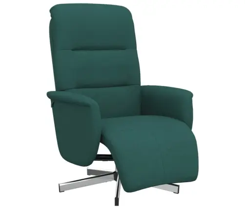 Krēsls Ar Kāju Balstu, Atgāžams, Tumši Zaļš Audums Vidaxl Krēsls Ar Kāju Balstu, Atgāžams, Tumši Zaļš Audums Vidaxl