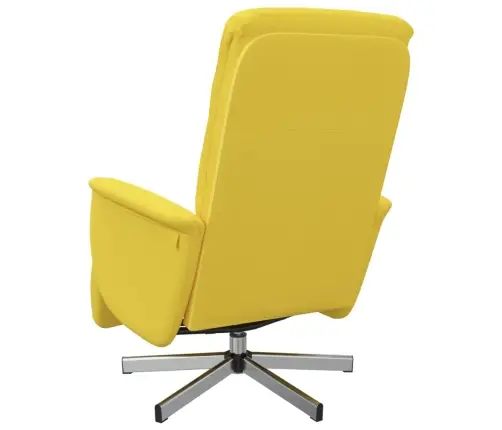 Krēsls Ar Kāju Balstu, Atgāžams, Gaiši Dzeltens Audums Vidaxl Krēsls Ar Kāju Balstu, Atgāžams, Gaiši Dzeltens Audums Vidaxl