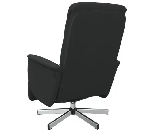 Masāžas Krēsls Ar Kāju Balstu, Atgāžams, Melns Audums Vidaxl