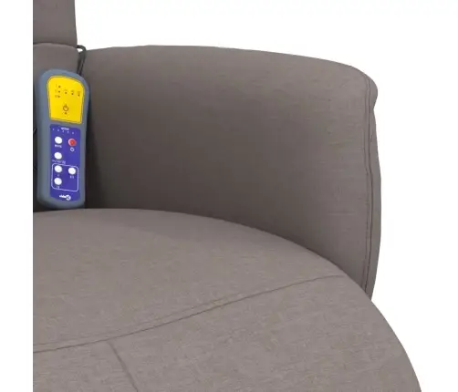 Atlošiama Masažinė Kėdė Su Pakoja, Taupe Spalvos, Audinys