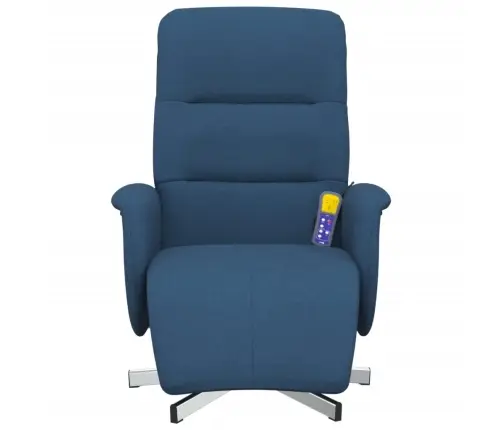 Atlošiama Masažinė Kėdė Su Pakoja, Mėlynos Spalvos, Audinys