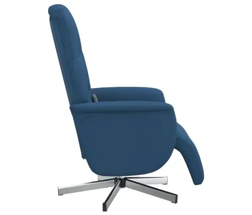 Atlošiama Masažinė Kėdė Su Pakoja, Mėlynos Spalvos, Audinys