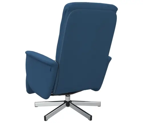 Atlošiama Masažinė Kėdė Su Pakoja, Mėlynos Spalvos, Audinys