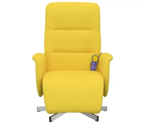 Atlošiama Masažinė Kėdė Su Pakoja, Šviesiai Geltona, Audinys Atlošiama Masažinė Kėdė Su Pakoja, Šviesiai Geltona, Audinys