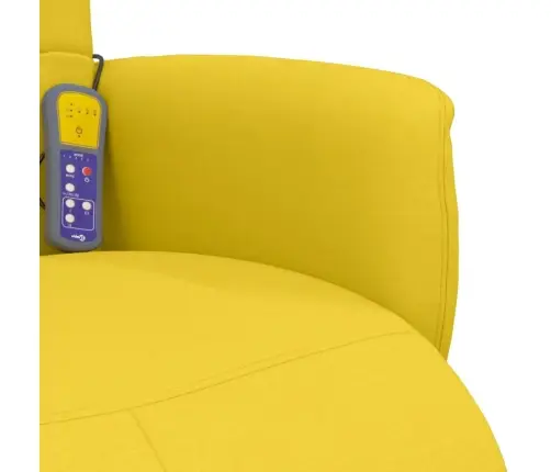 Atlošiama Masažinė Kėdė Su Pakoja, Šviesiai Geltona, Audinys Atlošiama Masažinė Kėdė Su Pakoja, Šviesiai Geltona, Audinys