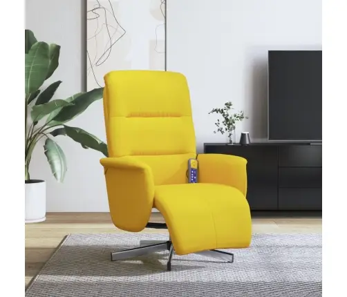 Atlošiama Masažinė Kėdė Su Pakoja, Šviesiai Geltona, Audinys Atlošiama Masažinė Kėdė Su Pakoja, Šviesiai Geltona, Audinys