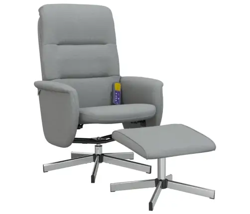 Atlošiama Masažinė Kėdė Su Pakoja, Šviesiai Pilka, Audinys Atlošiama Masažinė Kėdė Su Pakoja, Šviesiai Pilka, Audinys