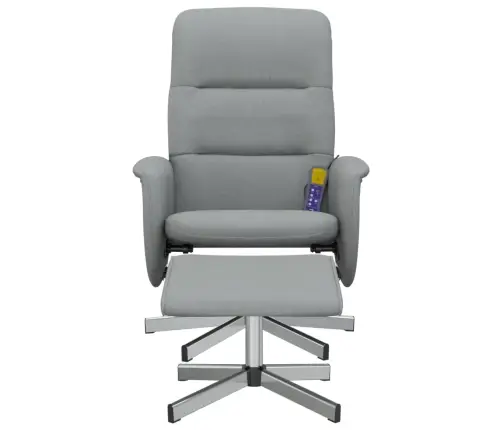 Atlošiama Masažinė Kėdė Su Pakoja, Šviesiai Pilka, Audinys Atlošiama Masažinė Kėdė Su Pakoja, Šviesiai Pilka, Audinys