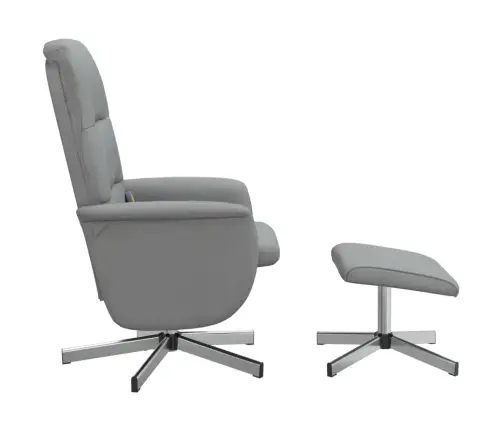 Atlošiama Masažinė Kėdė Su Pakoja, Šviesiai Pilka, Audinys Atlošiama Masažinė Kėdė Su Pakoja, Šviesiai Pilka, Audinys