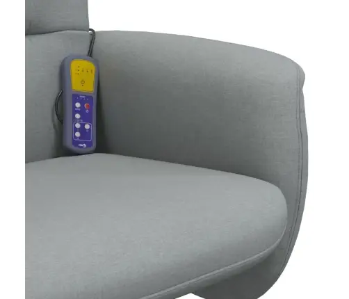 Atlošiama Masažinė Kėdė Su Pakoja, Šviesiai Pilka, Audinys Atlošiama Masažinė Kėdė Su Pakoja, Šviesiai Pilka, Audinys