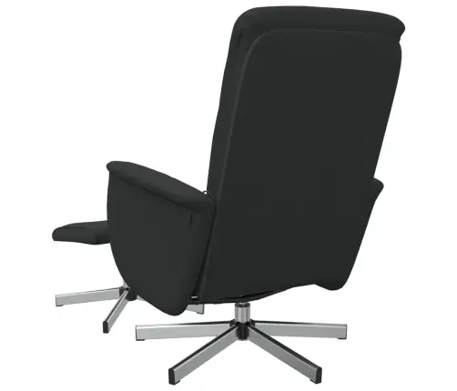 Masāžas Krēsls Ar Kāju Balstu, Atgāžams, Melns Audums Vidaxl