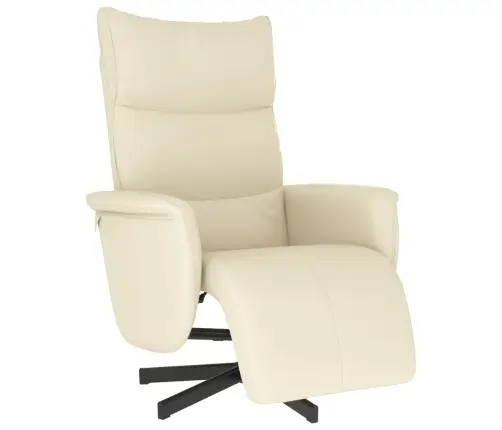 Atpūtas Krēsls Ar Kāju Balstu, Atgāžams, Bēša Mākslīgā Āda  Vidaxl