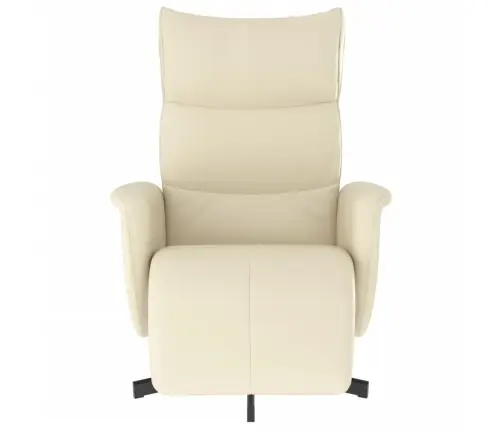 Atpūtas Krēsls Ar Kāju Balstu, Atgāžams, Bēša Mākslīgā Āda  Vidaxl