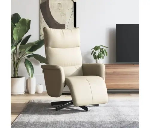 Atpūtas Krēsls Ar Kāju Balstu, Atgāžams, Bēša Mākslīgā Āda  Vidaxl