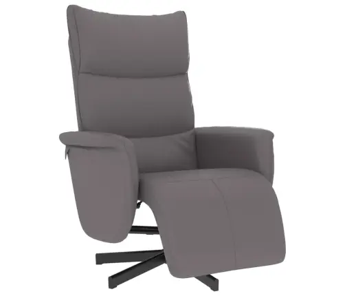 Atpūtas Krēsls Ar Kāju Balstu, Atgāžams, Pelēka Mākslīgā Āda Vidaxl