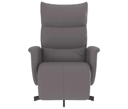 Atpūtas Krēsls Ar Kāju Balstu, Atgāžams, Pelēka Mākslīgā Āda Vidaxl