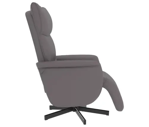 Atpūtas Krēsls Ar Kāju Balstu, Atgāžams, Pelēka Mākslīgā Āda Vidaxl