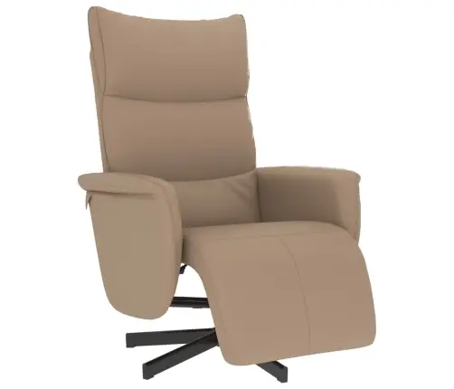 Atpūtas Krēsls Ar Kāju Balstu, Kapučīno Krāsas Mākslīgā Āda Vidaxl