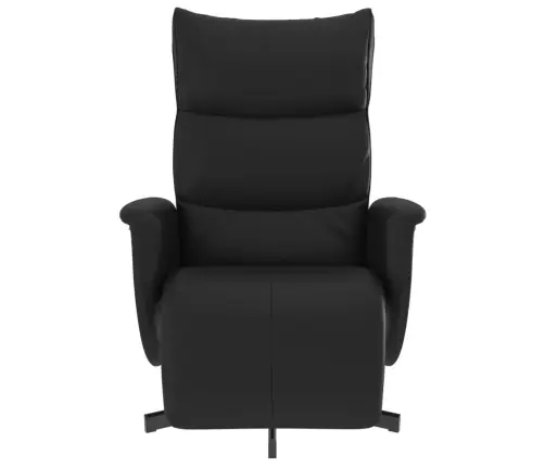 Atpūtas Krēsls Ar Kāju Balstu, Atgāžams, Melna Mākslīgā Āda Vidaxl