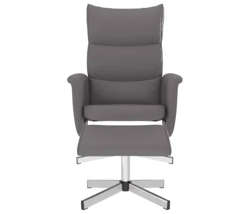 Atpūtas Krēsls Ar Kāju Soliņu, Atgāžams, Pelēka Mākslīgā Āda Vidaxl