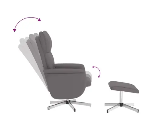 Atpūtas Krēsls Ar Kāju Soliņu, Atgāžams, Pelēka Mākslīgā Āda Vidaxl