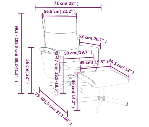 Atpūtas Krēsls Ar Kāju Soliņu, Atgāžams, Pelēka Mākslīgā Āda Vidaxl