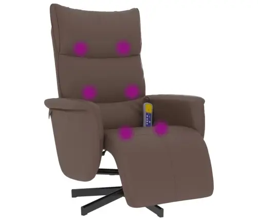 Atlošiama Masažinė Kėdė Su Pakoja, Rudos Spalvos, Dirbtinė Oda