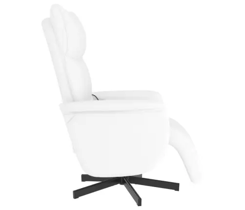 Masāžas Krēsls Ar Kāju Balstu, Atgāžams, Balta Mākslīgā Āda Vidaxl