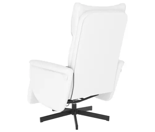 Masāžas Krēsls Ar Kāju Balstu, Atgāžams, Balta Mākslīgā Āda Vidaxl