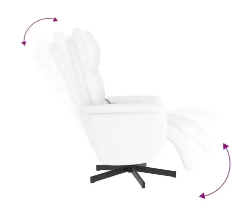 Masāžas Krēsls Ar Kāju Balstu, Atgāžams, Balta Mākslīgā Āda Vidaxl