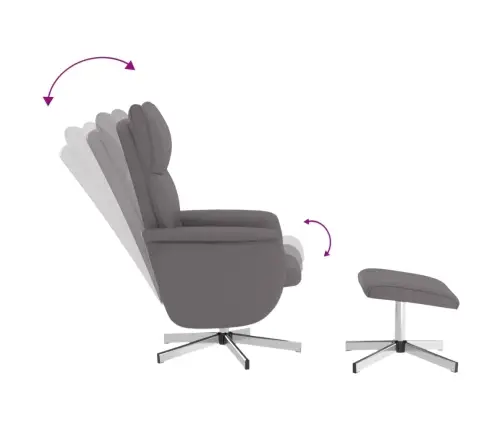 Masāžas Krēsls Ar Kāju Soliņu, Atgāžams, Pelēka Mākslīgā Āda Vidaxl