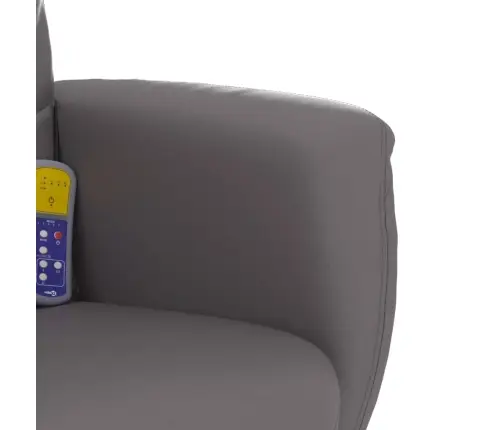 Masāžas Krēsls Ar Kāju Soliņu, Atgāžams, Pelēka Mākslīgā Āda Vidaxl
