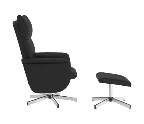 Masāžas Krēsls Ar Kāju Soliņu, Atgāžams, Melna Mākslīgā Āda Vidaxl