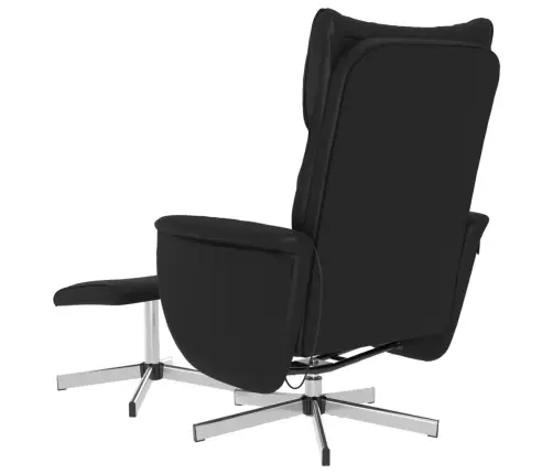 Masāžas Krēsls Ar Kāju Soliņu, Atgāžams, Melna Mākslīgā Āda Vidaxl