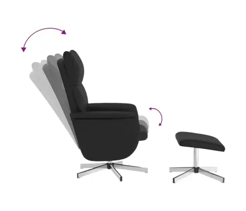 Masāžas Krēsls Ar Kāju Soliņu, Atgāžams, Melna Mākslīgā Āda Vidaxl