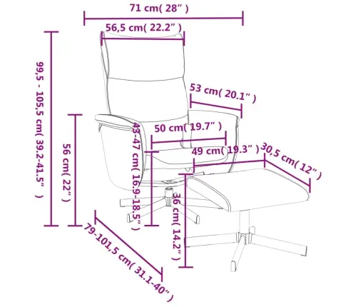 Masāžas Krēsls Ar Kāju Soliņu, Atgāžams, Melna Mākslīgā Āda Vidaxl