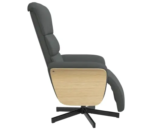 Atlošiama Kėdė Su Pakoja, Tamsiai Pilkos Spalvos, Audinys Atlošiama Kėdė Su Pakoja, Tamsiai Pilkos Spalvos, Audinys