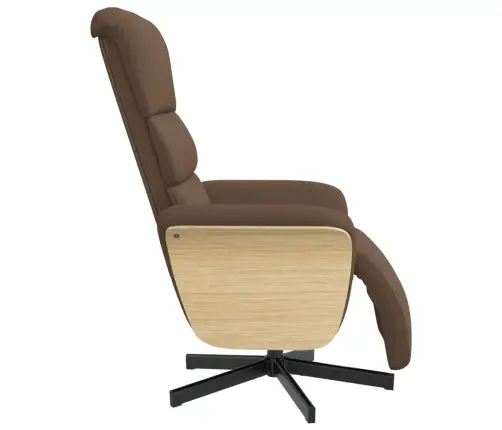 Krēsls Ar Kāju Balstu, Atgāžams, Brūns Audums Vidaxl