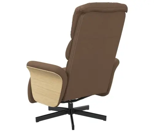 Krēsls Ar Kāju Balstu, Atgāžams, Brūns Audums Vidaxl