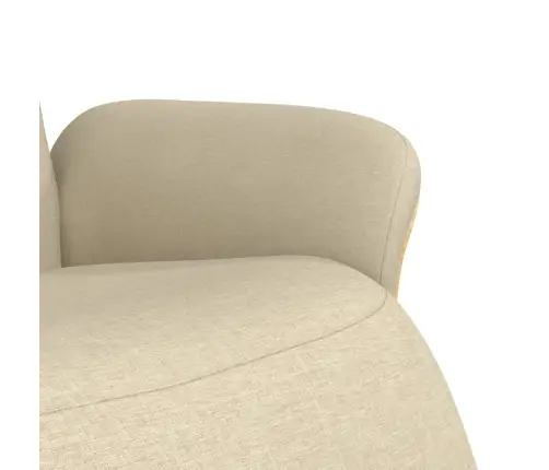 Krēsls Ar Kāju Balstu, Atgāžams, Krēmkrāsas Audums Vidaxl