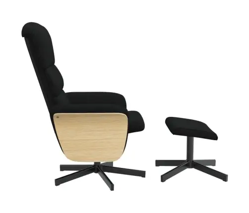 Atlošiama Kėdė Su Pakoja, Juodos Spalvos, Audinys