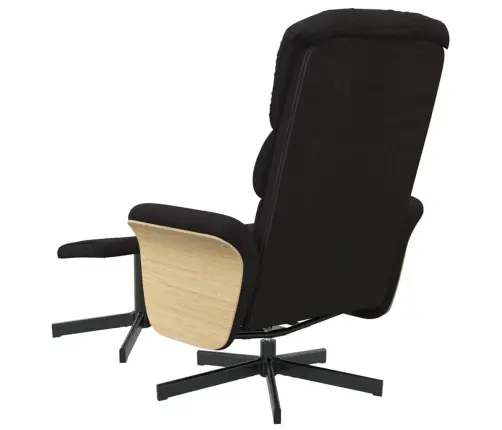 Atlošiama Kėdė Su Pakoja, Juodos Spalvos, Audinys