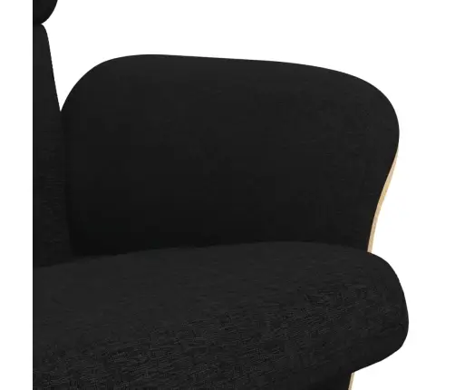 Atlošiama Kėdė Su Pakoja, Juodos Spalvos, Audinys