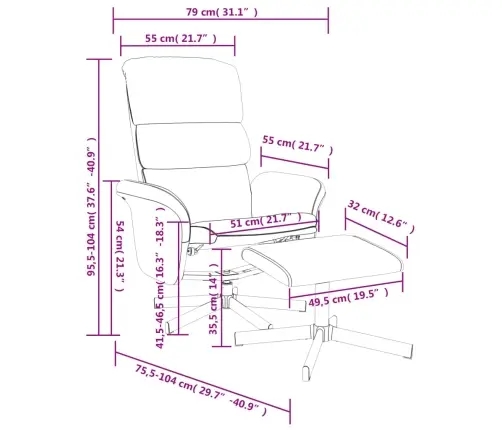 Atlošiama Kėdė Su Pakoja, Juodos Spalvos, Audinys