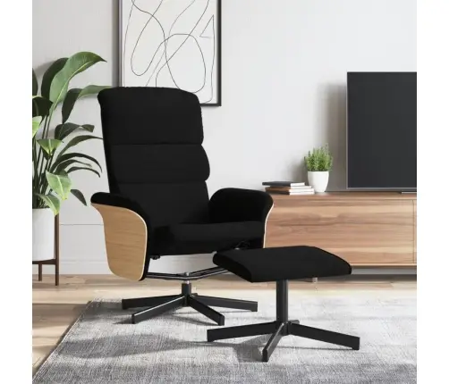 Atlošiama Kėdė Su Pakoja, Juodos Spalvos, Audinys