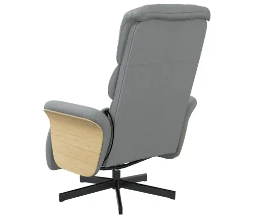 Masāžas Krēsls Ar Kāju Balstu, Gaiši Pelēks Audums Vidaxl